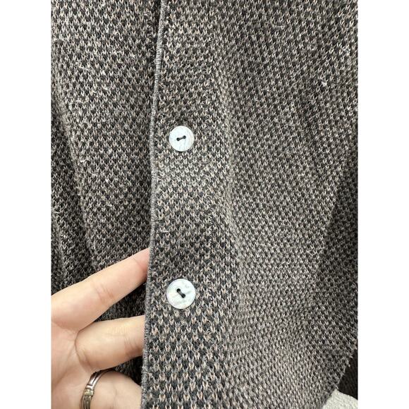 Joan Vass Womens Cardigan Size 1 Brown Button Up Long Sleeve Pockets - Picture 4 of 11
